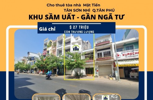 SỐC- Cho thuê nhà mặt tiền Tân Sơn Nhì 72m2, 3 Lầu+ST, 27Triệu-NGAY NGÃ TƯ